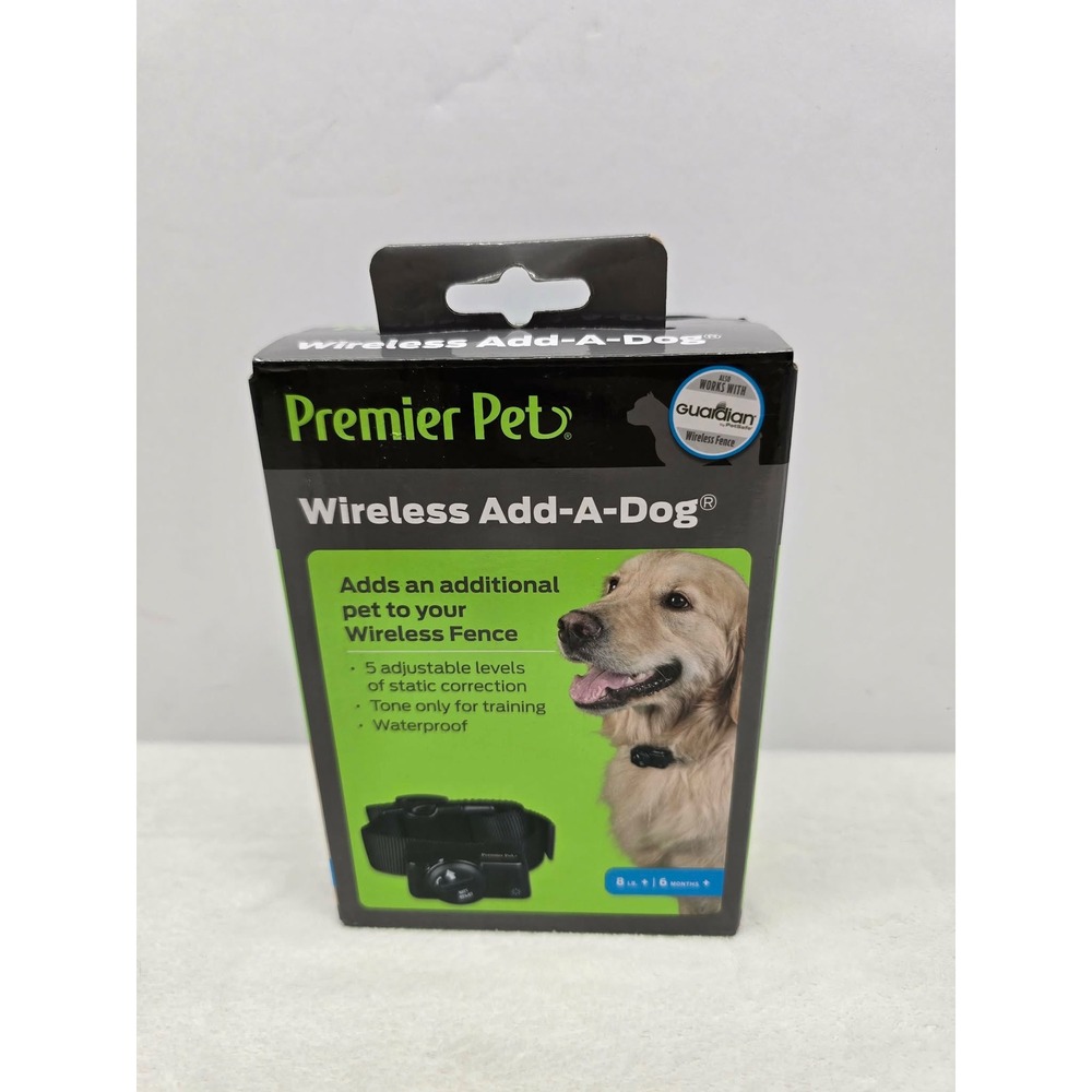 Premier Pet Wireless Add-A-Dog Receiver Collar Waterproof Static Black New